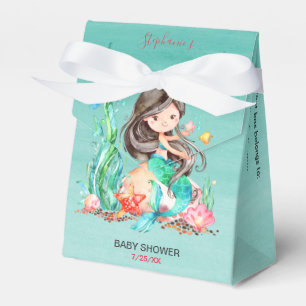 Caixinha De Lembrancinhas Sereia de Aquarela Cuta Sob O Chá de fraldas Marin