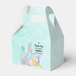 Caixinha De Lembrancinhas Sereias e medusas sob a aquarela marítima