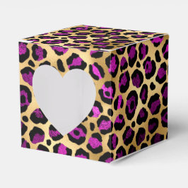 Caixinha De Lembrancinhas Série Design Leopardo Roxo e Dourado 4 