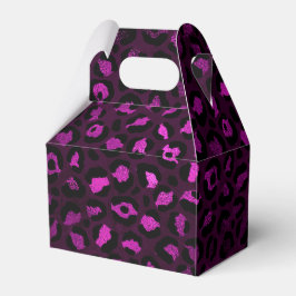 Caixinha De Lembrancinhas Série Design Leopardo Roxo e Dourado 5