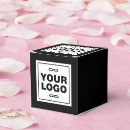 Caixinha De Lembrancinhas Seu Logotipo - Quadrado - Fundo BRANCO + Código QR