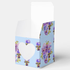 Caixinha De Lembrancinhas Shabby Blue Pansy Floral Dot Party Cake Box