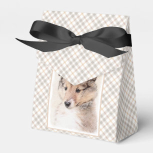 Caixinha De Lembrancinhas Shetland Sheepdog Puppy Pintura Original