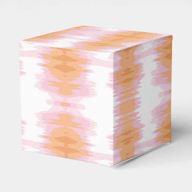Caixinha De Lembrancinhas Shimmer Ikat in Pink and Orange (Frente)