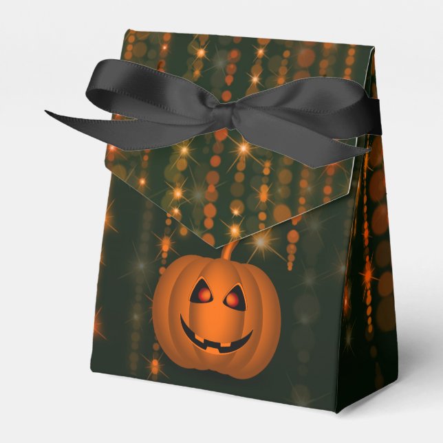 Caixinha De Lembrancinhas Shiny Pumpkin Halloween String Luzes Favoráveis (Frente)