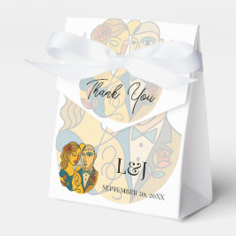 Caixinha De Lembrancinhas Silhueta Artística Destino Casamento Arte Moderna