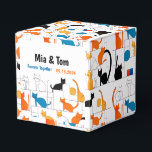 Caixinha De Lembrancinhas Silhueta de Gato Moderna Colorida Personalizada El<br><div class="desc">Discurso de Venda e Descrição:</div>