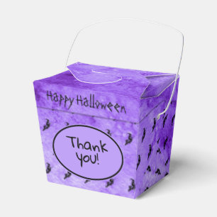 Caixinha De Lembrancinhas Silhueta Icônica de Bruxa de Halloween Roxo Grunge