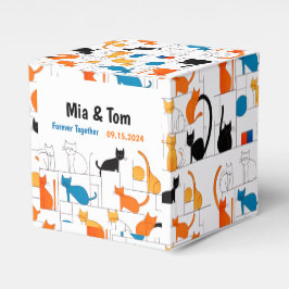 Caixinha De Lembrancinhas Silhuette de Gato Elegante Personalizado Moderno C