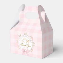 Caixinha De Lembrancinhas Silly Goose Whimsical Pink Gingham Baby Shower