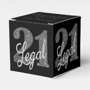 Caixinha De Lembrancinhas Silver 21 e Legal aniversário de 21 anos mínim