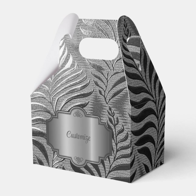 Caixinha De Lembrancinhas Silver Leaf Motif Gable (Frente)