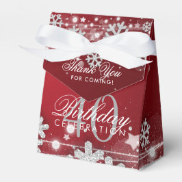 Caixinha De Lembrancinhas Silver Red Winter aniversário de 40 anos Obrigado