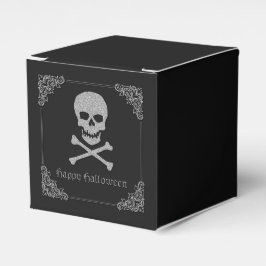 Caixinha De Lembrancinhas Silver Skull e Crossbones Halloween