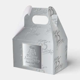 Caixinha De Lembrancinhas Silvery 25 Weding Anniversário