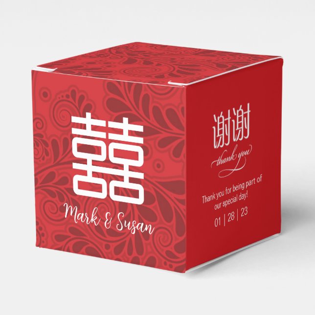 Caixinha De Lembrancinhas Símbolo de Felicidade Dupla Favor de Casamento Cai (Frente)