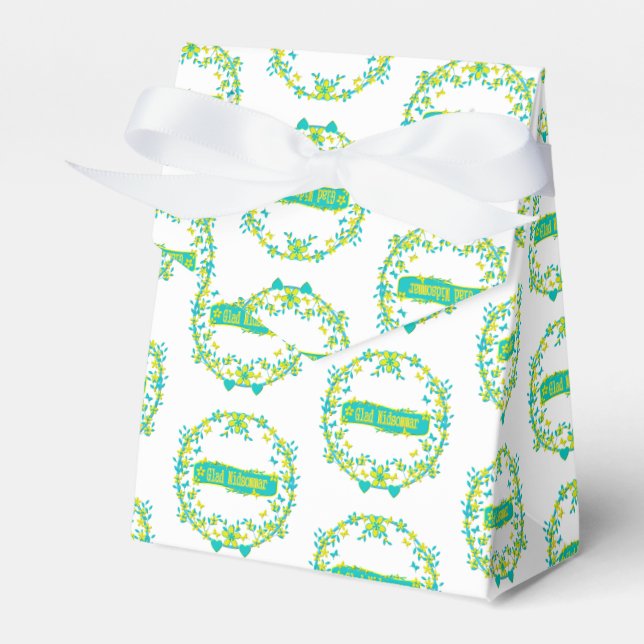 Caixinha De Lembrancinhas Símbolo de Meia-Verão suecia Feliz Midsommar. (Frente)