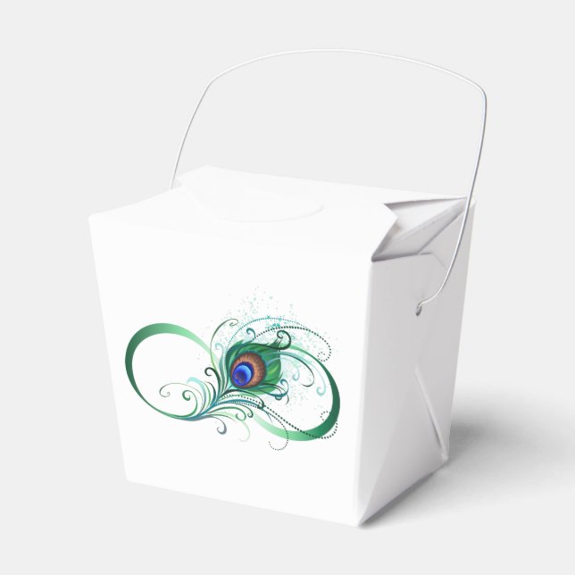 Caixinha De Lembrancinhas Símbolo Infinito com Pavão (Frente)