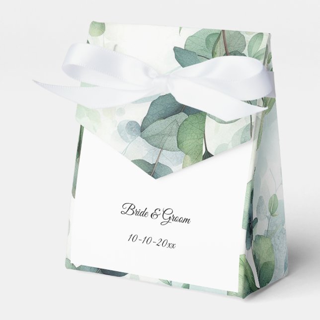 Caixinha De Lembrancinhas Simple Eucalyptus Wedding (Frente)