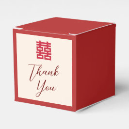 Caixinha De Lembrancinhas Simples casamento chinês moderno bege vermelho Obr