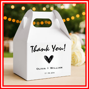 Caixinha De Lembrancinhas Simples Casamento Mínimo Moderno do Coração Obriga
