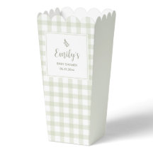 Simples Elegante Chá de fraldas Verde de Gingham