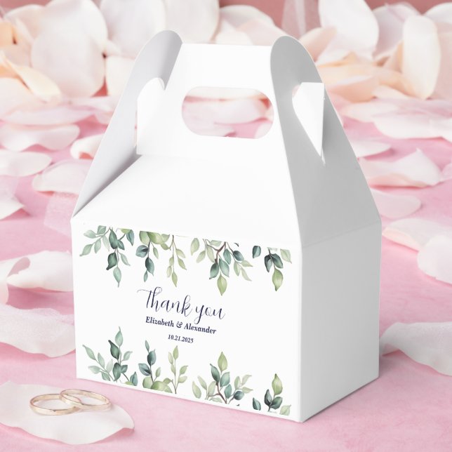 Caixinha De Lembrancinhas Simples folhas Bonito, ramos de casamento (Casamento)
