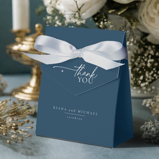 Caixinha De Lembrancinhas Simplesmente Casamento Chic Obrigado Blu Prussiano (Criador carregado)