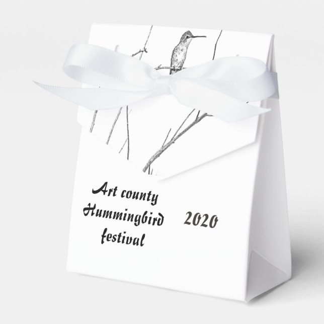 Caixinha De Lembrancinhas Simplesmente um beija-flor num bastão (Frente)