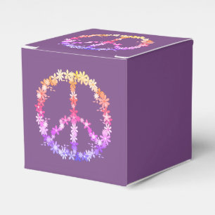 Caixinha De Lembrancinhas Sinal de paz com flores coloridas,
