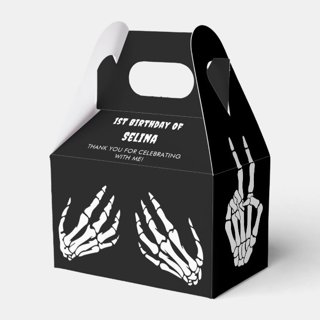 Caixinha De Lembrancinhas Skeleton Halloween Aniversário (Frente)