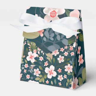 Caixinha De Lembrancinhas Small Tent Favor Box with Ribbon ( Floral Design)