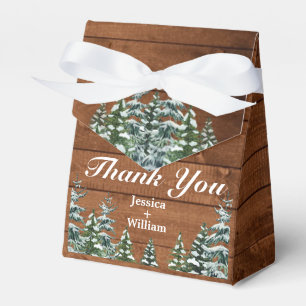 Caixinha De Lembrancinhas Snowy Wood & Forest Country Obrigado Casamento