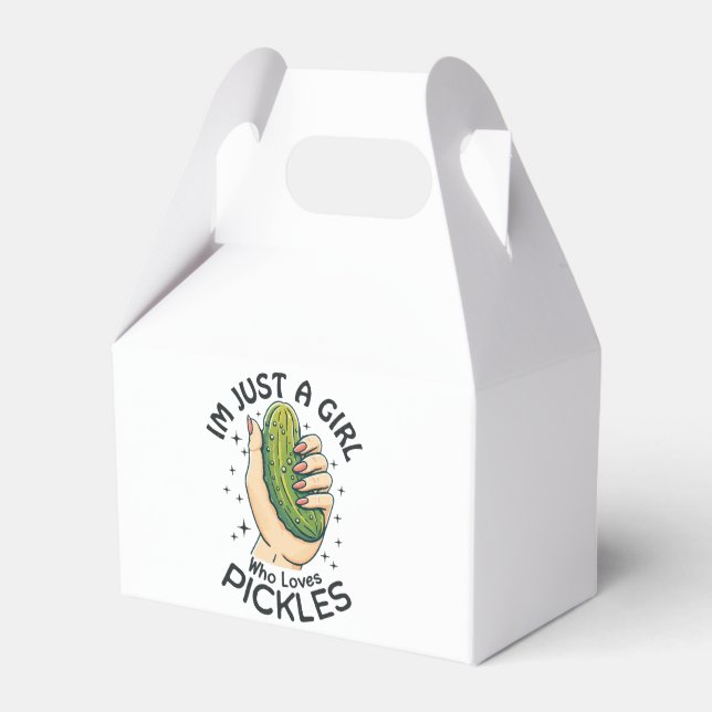 Caixinha De Lembrancinhas Só Uma Menina Que Ama Picles - Engraçado Vegan (Frente)