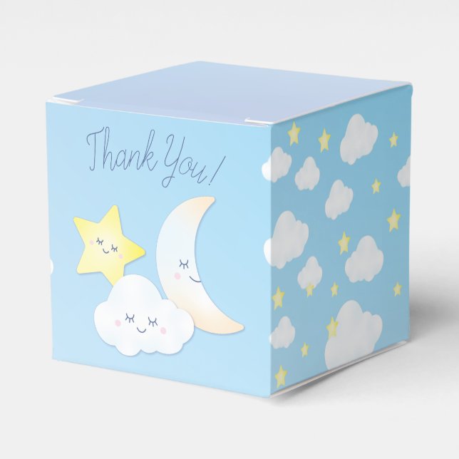 Caixinha De Lembrancinhas Sobre a Lua e as Estrelas (Frente)