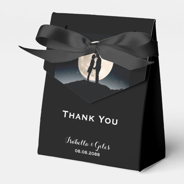 Caixinha De Lembrancinhas Sobre o Casamento da Lua e da Noite Estrelada (Frente)