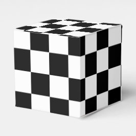 Caixinha De Lembrancinhas Solid Black with White Square Pattern Classic