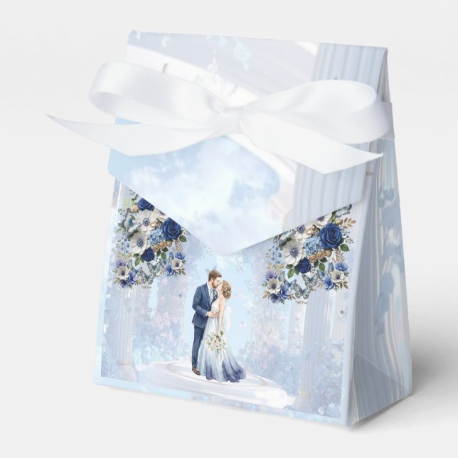Caixinha De Lembrancinhas Something Blue Wedding Favor Box (Frente)