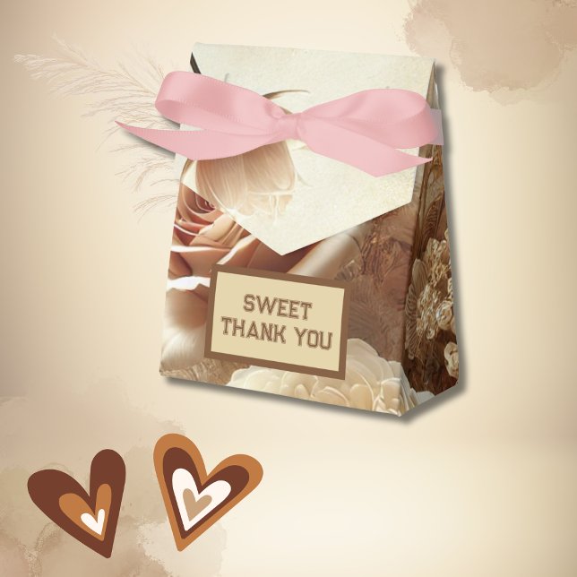 Caixinha De Lembrancinhas Sonho Romântico obrigado de Casamento Floral (Criador carregado)