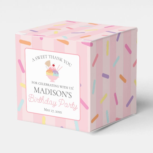 Caixinha De Lembrancinhas Sorvete Sundae Heres, o Aniversário da Coop (Frente)