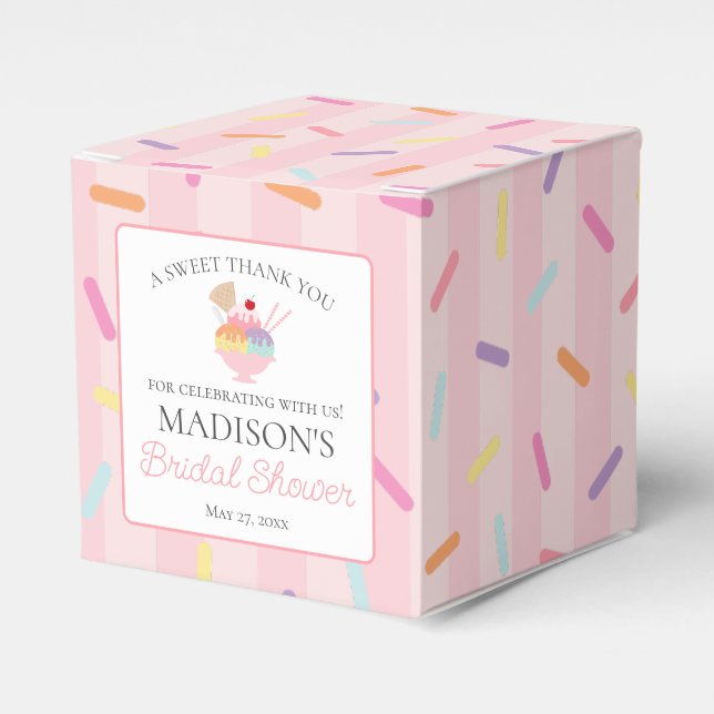 Caixinha De Lembrancinhas Sorvete Sundae Scoop Up Sweet Noivado (Frente)