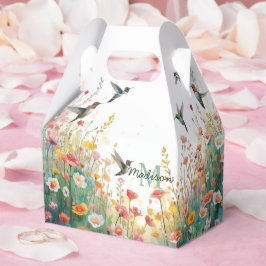 Caixinha De Lembrancinhas Spring Watercolor Birds Floral Monogram Wildflower