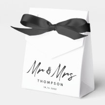 Sr. Casamento de Script Branco Preto & Moderno