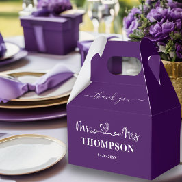 Caixinha De Lembrancinhas Sr. e Sra. Elegant Simple | Roxo