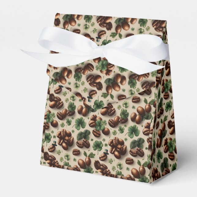 Caixinha De Lembrancinhas St. Patrick’s Day Coffee & Shamrock Pattern (Frente)