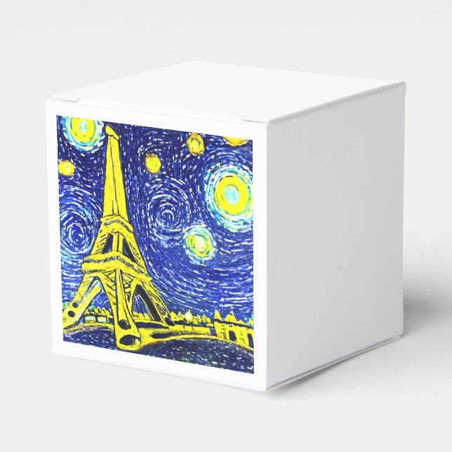 Caixinha De Lembrancinhas Starry Night Paris França (Frente)