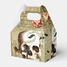 Caixinha De Lembrancinhas Steampunk Skull Floral Escrevendo Halloween Box