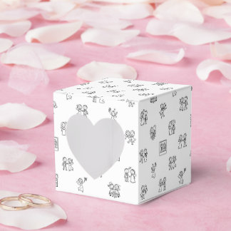 Caixinha De Lembrancinhas Stick Figure Wedding Moments – Black on White Dood