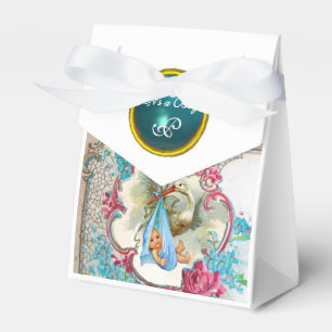 Caixinha De Lembrancinhas STORY BABY BOY CHÁ AZUL GEM MONOGRAM Branco