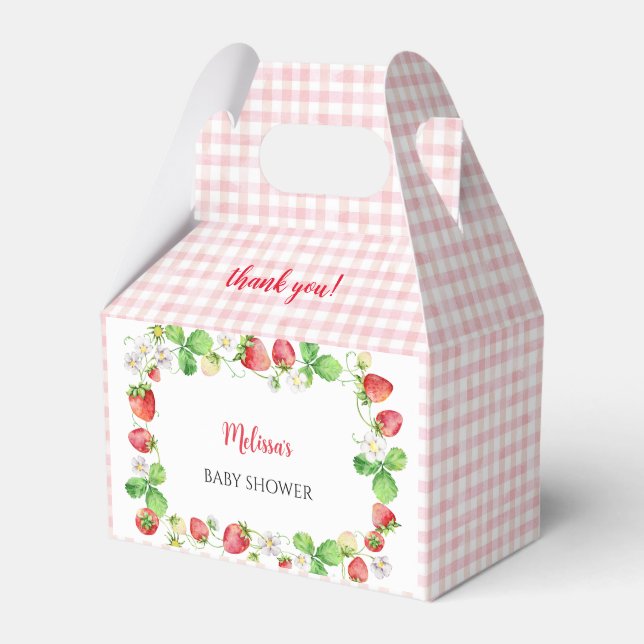 Caixinha De Lembrancinhas Strawberry Baby Shower Thank You (Frente)